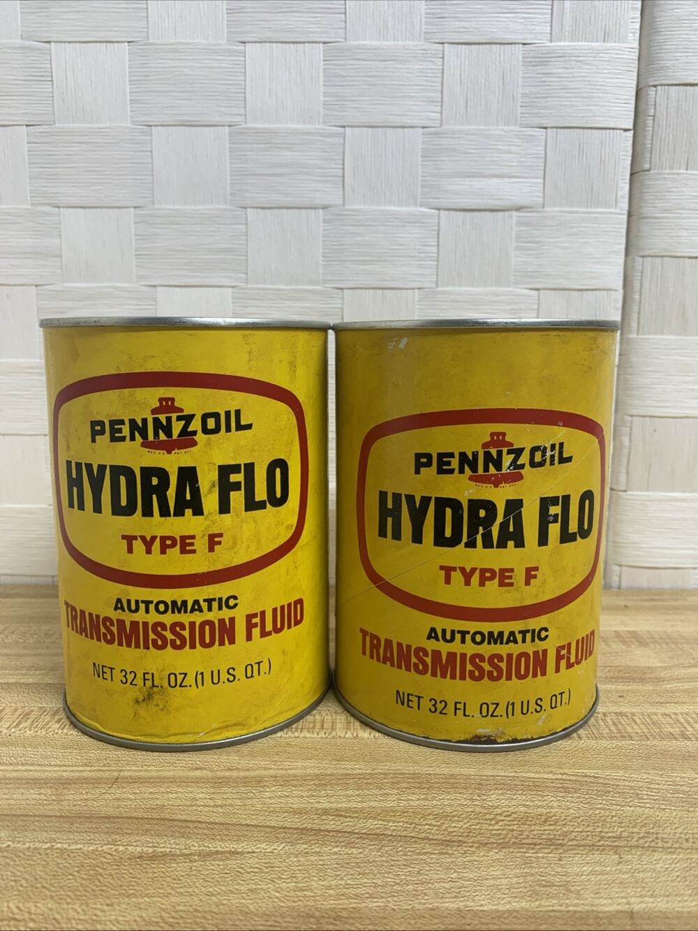 (2) VTG Pennzoil Hydra Flo Automatic Transmission Fluid 1 Quart Can Ford Type F